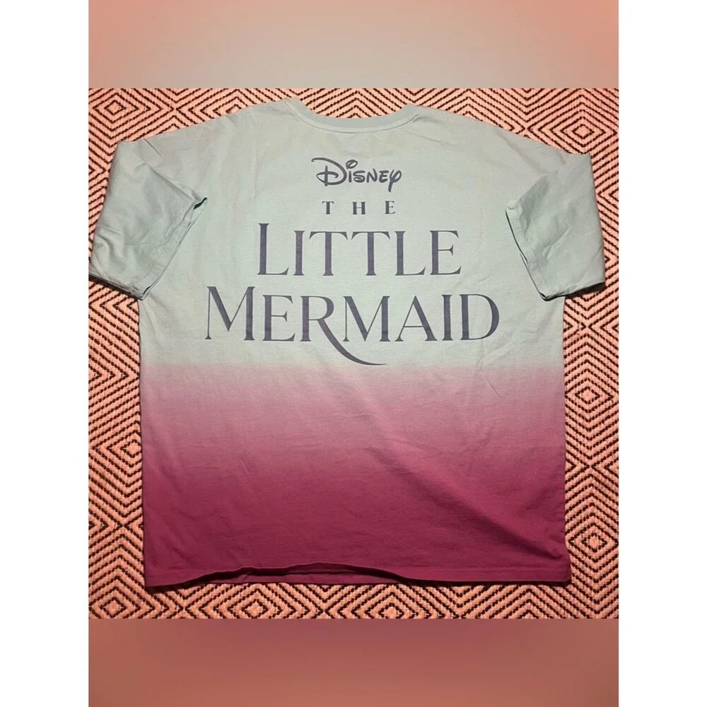 Disney Purple Blue Turquoise Little Mermaid Ombré Shirt with shell detail